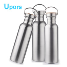 Load image into Gallery viewer, 750ML Wide Mouth Stainless Steel Water Bottle With Handle Carry Outdoor  Bicycle Travel Sport Water Bottles Flasks Tumblers