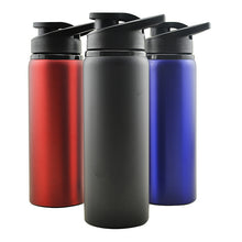 Load image into Gallery viewer, 700 ml Single-deck Wide Mouth Water Bottle Stainless Steel Body Plastic Lid with Hook Matte Surface Portable Tumbler For Outdoor