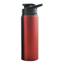 Load image into Gallery viewer, 700 ml Single-deck Wide Mouth Water Bottle Stainless Steel Body Plastic Lid with Hook Matte Surface Portable Tumbler For Outdoor