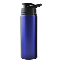 Load image into Gallery viewer, 700 ml Single-deck Wide Mouth Water Bottle Stainless Steel Body Plastic Lid with Hook Matte Surface Portable Tumbler For Outdoor