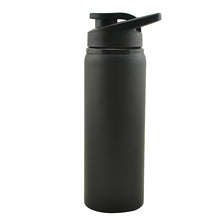 Load image into Gallery viewer, 700 ml Single-deck Wide Mouth Water Bottle Stainless Steel Body Plastic Lid with Hook Matte Surface Portable Tumbler For Outdoor