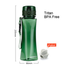 Load image into Gallery viewer, New UZSPACE 350ml 500ML Sports Water Bottles Tritan Protein shaker Portable leakproof outdoor plastic My Drink bottle for water