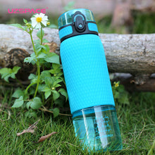 Load image into Gallery viewer, UZSPACE 350ml/500ml Fruit Tea Water Bottle Silicone Case Portable Fashion Plastic Outdoor Sports My Drink Water Bottle BPA Free
