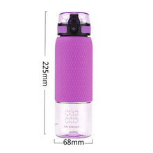 Load image into Gallery viewer, UZSPACE 350ml/500ml Fruit Tea Water Bottle Silicone Case Portable Fashion Plastic Outdoor Sports My Drink Water Bottle BPA Free