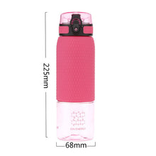 Load image into Gallery viewer, UZSPACE 350ml/500ml Fruit Tea Water Bottle Silicone Case Portable Fashion Plastic Outdoor Sports My Drink Water Bottle BPA Free