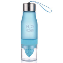 Load image into Gallery viewer, 650ml Bottle H20 plastic Fruit bottle Drink Outdoor Sports Juice Lemon Portable Bike Travel Water Bottle Summer Sports Bottles